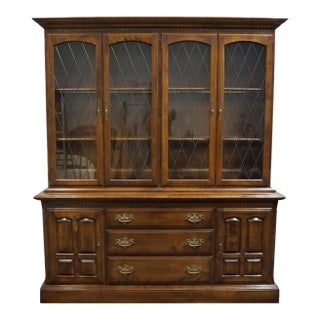 Ethan Allen Classic Manor Solid Maple 66" Buffet W. Lighted Display China Cabinet 15-6026 / 15-6028 For Sale