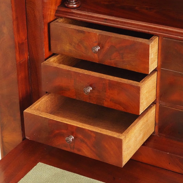 Mahogany Secretaire Desk with Marble Top and Upper Section, 1830 For Sale - Image 10 of 18