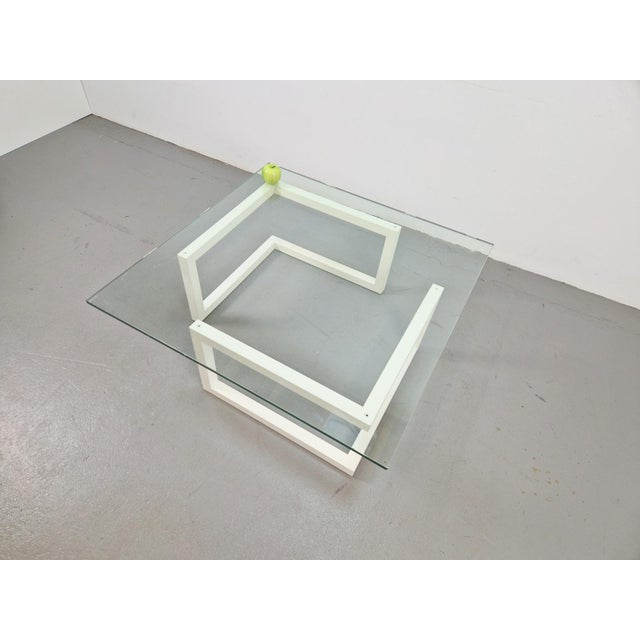 Contemporary Minimalist Duo Glass Coffee Table by Paul Visser for Lourens Fisher White, 1990s For Sale - Image 3 of 12