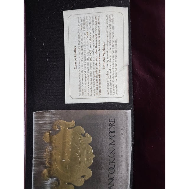 Late 20th Century Hancock & Moore Burgundy Leather Club Chair Arm Chair W Match Ottoman Made in the Usa For Sale - Image 14 of 14