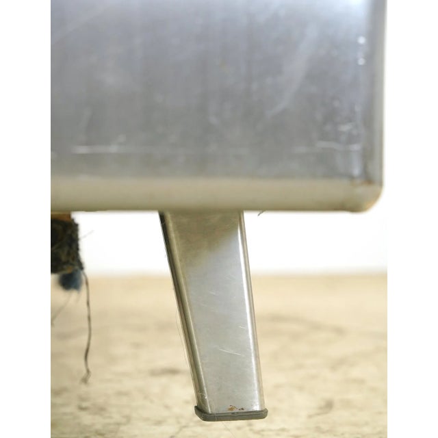 Vintage Industrial Steel Office Desk With Glass Top For Sale - Image 12 of 12