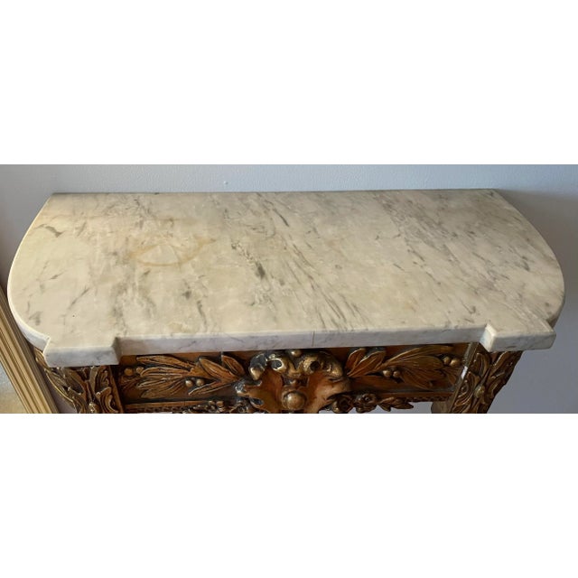 19th Century Antique French Louis XVI Giltwood Console Table For Sale - Image 5 of 13