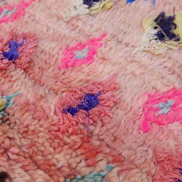Tribal 1980s Moroccan Handknotted Pink Rug - 5'8" X 14'1" Ft For Sale - Image 3 of 7