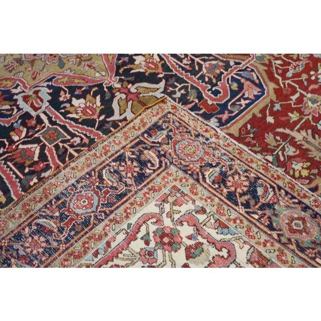 Antique Serapi Rug 8'7'' x 12'4'' For Sale - Image 4 of 12