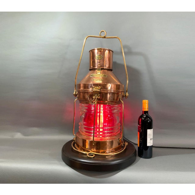 Solid Copper Ship’s Anchor Lantern by Meteorite of England For Sale In Boston - Image 6 of 12