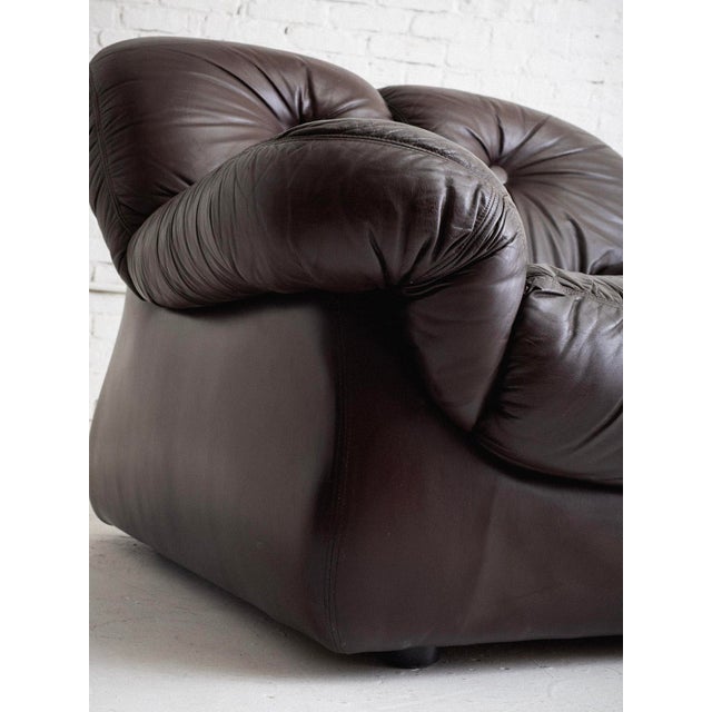 Italian Mid-Century Brown Leather Club Chair For Sale - Image 12 of 15