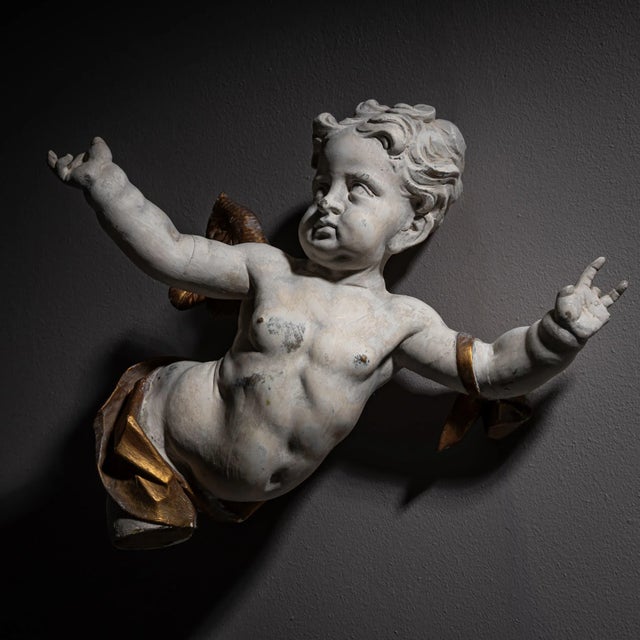 White Baroque Angel, 18th Century For Sale - Image 8 of 8