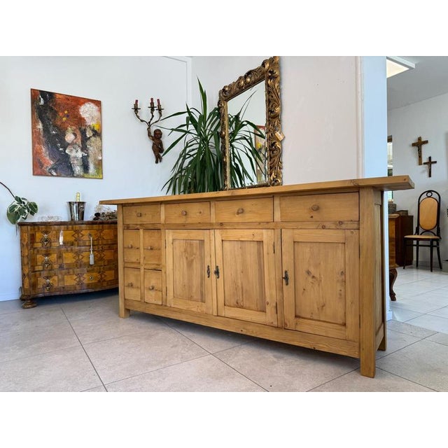 Antique Apothecary Shop Cabinet in Softwood For Sale - Image 3 of 11