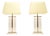 Vintage French Acrylic Glass and Brass Table Lamps, 1970, Set of 2 For Sale