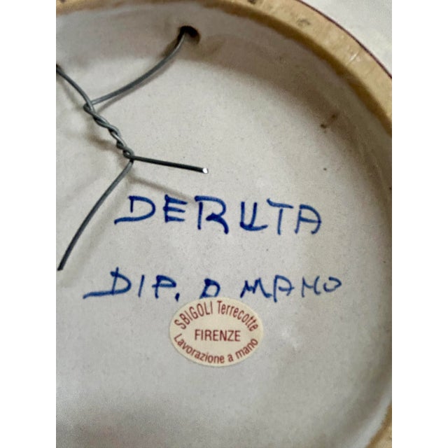Deruta Mid Century Italian Deruta Hand Painted 12” Centerpiece For Sale - Image 4 of 4