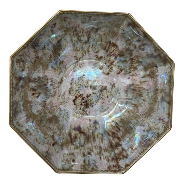 Art Deco Wedgwood Celestial Chinese Dragon Lustre Ware Bowl Centerpiece, 1920s For Sale