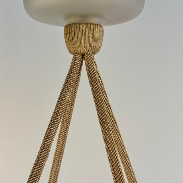 Art Nouveau 1920s Lalique Opalescent Glass Coquille Hanging Fixture For Sale - Image 3 of 7