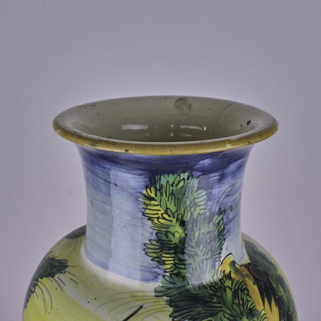 Large Hand Painted Vase Depicting Battle For Sale - Image 6 of 8