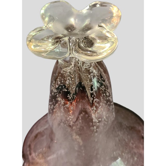 Glass Late 20th Century Venetian Murano Style Art Glass Amethyst Purple Vase For Sale - Image 7 of 7