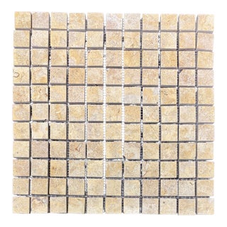 Coralina Travertine Polished 1" X 1" Mosaic For Sale