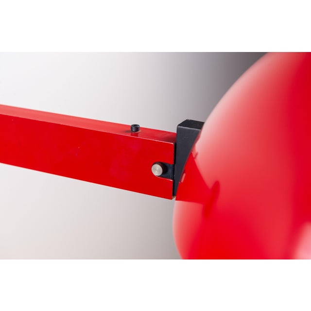 Postmodern Extendable Wall Lamp in Red Metal, 1970s For Sale - Image 13 of 14