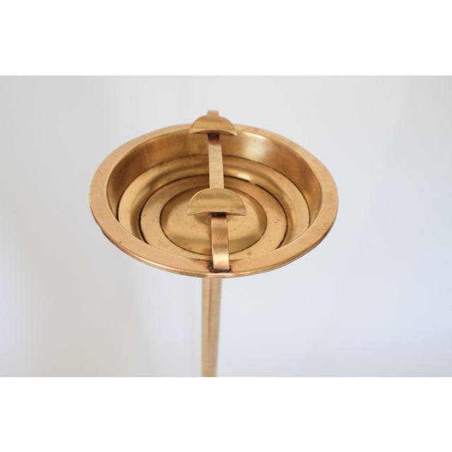 Mid 20th Century Vintage Freestanding Brass Floor Ashtray For Sale - Image 5 of 12
