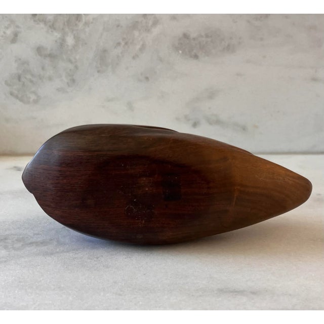 Brown Vintage Hand Carved Wood Duck Figure For Sale - Image 8 of 9