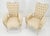 Wood Pair Rococò Louis XVI Style Tufted Pierce Carved Backs Off White Fireside Chairs For Sale - Image 7 of 12