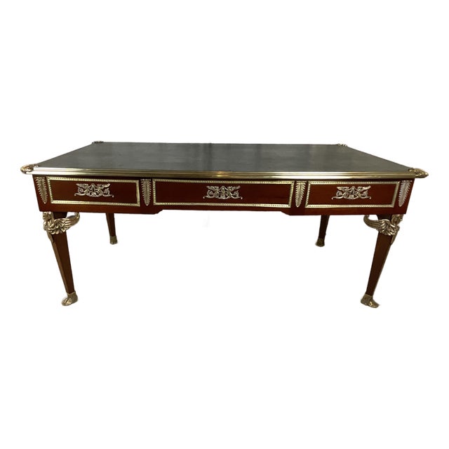 19th Century French Empire Napoleon III Bureau Plat Desk For Sale