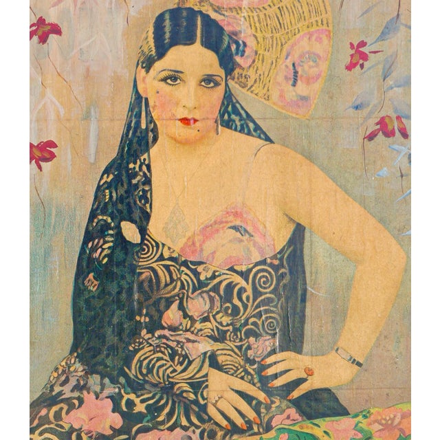 Green "Romeria del Encuentro" Abstract Figurative Manipulated Poster with Spanish Lady, 1980s For Sale - Image 8 of 11