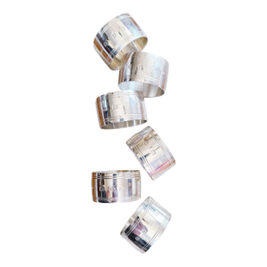 Vintage English Sterling Silver Napkin Rings - Set of 6
