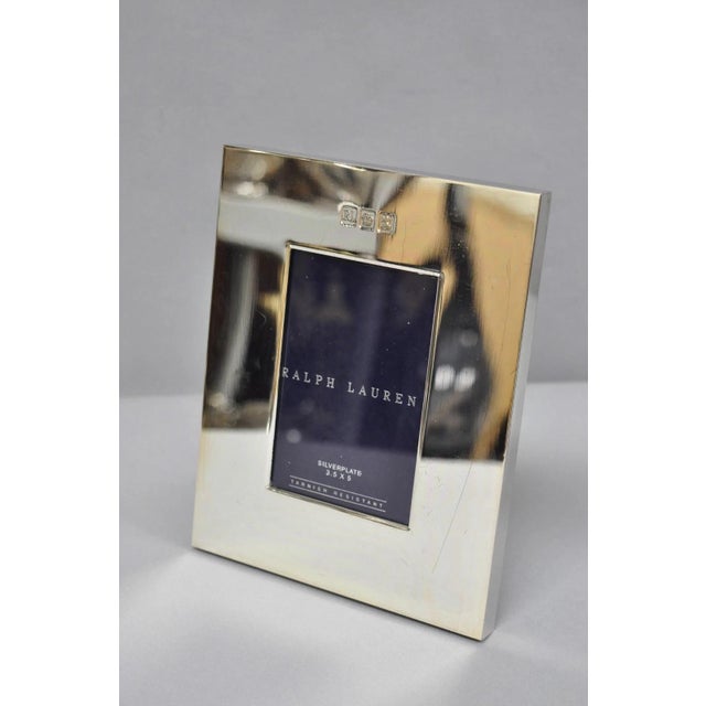 Late 20th Century Lauren Ralph Lauren Silver Plated Normandy Modern 3.5x5 Photo Picture Frame (B) For Sale - Image 12 of 16