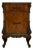 Vintage French Provincial Revival Parquetry Bedside Cabinet Nightstand Chest With Carved Details For Sale