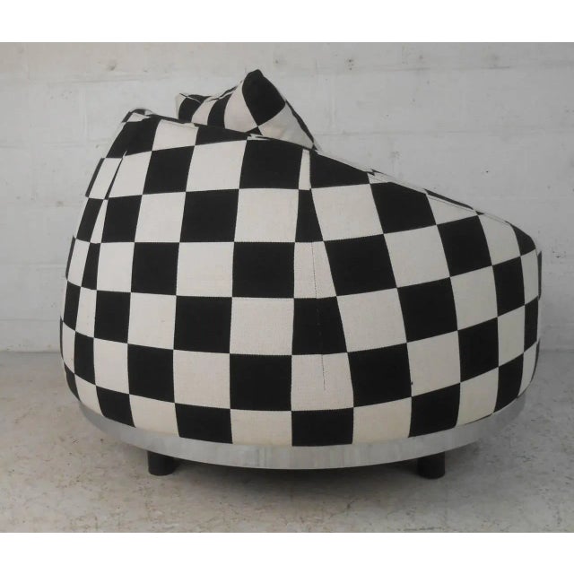 Contemporary Checkered Contemporary Modern Italian Club Chair For Sale - Image 3 of 8