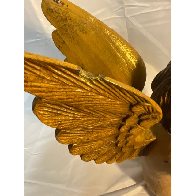 Almond Antique Composition Angel Statue For Sale - Image 8 of 12
