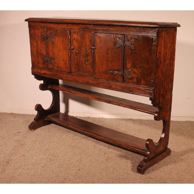 Wood 16th Century Gothic Credenza For Sale - Image 7 of 12