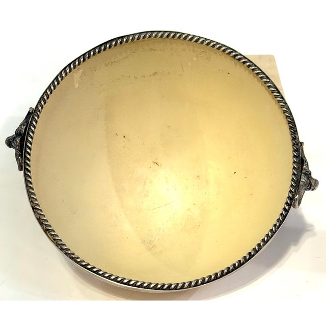 Metal A. Kuger Sterling Silver Mounted Ostrich Egg Bowl with Buffalo Head Handles For Sale - Image 7 of 9