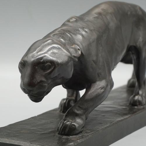 Metal Albert Wille, Prowling Panther, Bronze For Sale - Image 7 of 12