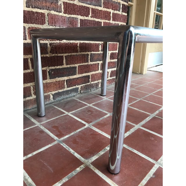 Milo Baughman 1970s Mid-Century Modern Milo Baughman Chrome Cane Side Table For Sale - Image 4 of 7
