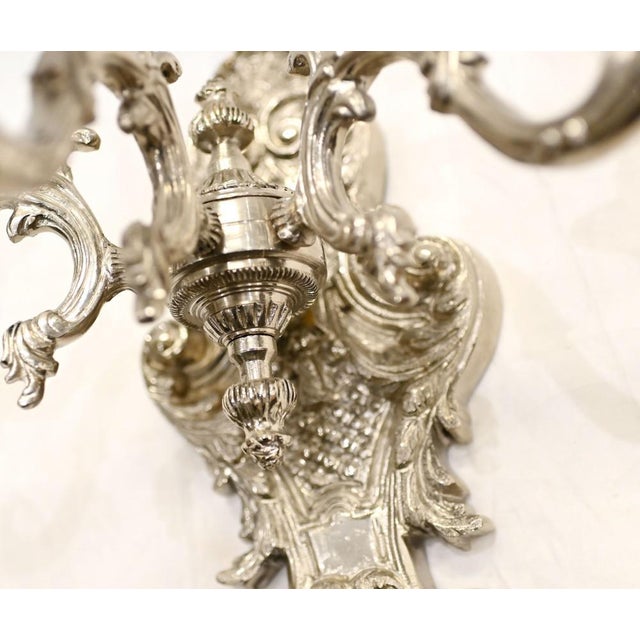 Regency Silver Bronze Wall Lights, Set of 2 For Sale - Image 11 of 16