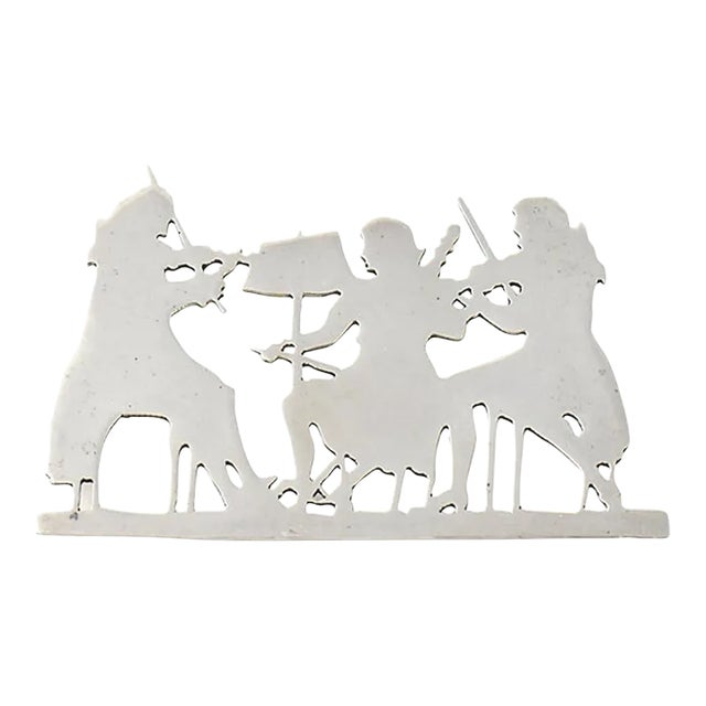 Sterling Silver Victorian Violin Musicians Brooch For Sale