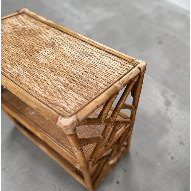 French Riviera Bamboo and Rattan Shelf, Italy, 1960s For Sale - Image 11 of 15