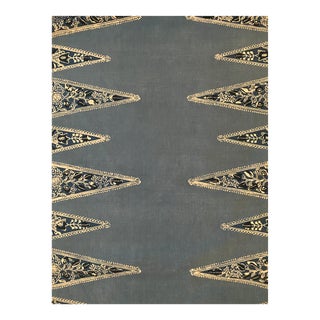 Lisa Fine Cambay Linen Blend Fabric Blue 7 6/8 Yards For Sale