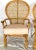 Pair Bamboo & Rattan Fan Back Arm Chairs For Sale In West Palm - Image 6 of 18
