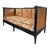 English Vintage Black High-Gloss Lacquer Double-Caned Daybed With Custom Tiger Upholstery For Sale - Image 3 of 16