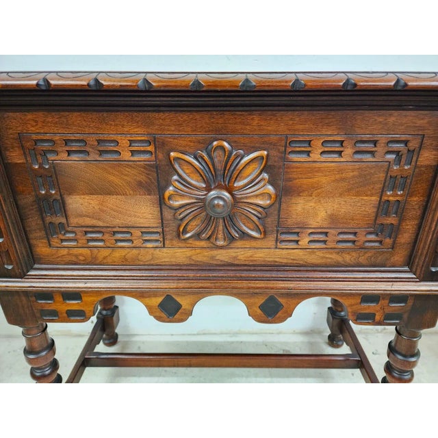 Antique Console Buffet Table Walnut by Kittinger For Sale - Image 9 of 13