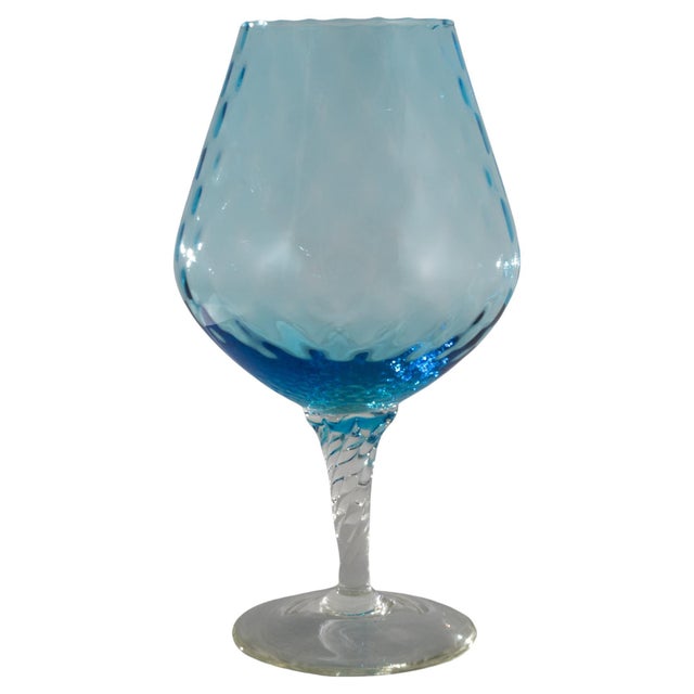 1960s Italian Blue Glass Goblet For Sale - Image 15 of 18