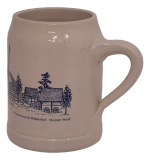 Blue German Ironstone Ceramic Stein