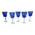 Vintage Cobalt Blue Cut to Clear Crystal Glasses- Set of 5 For Sale
