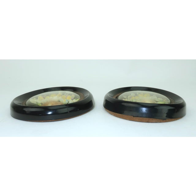 Vintage Shell Art Floral Bouquet in Victorian Style Oval Frames, a Pair For Sale - Image 12 of 12
