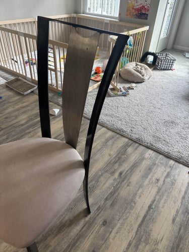 Set of 4 Modern Dining Chairs With Brushed Metal Backs Dining Chairs