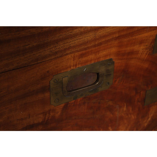 Antique Camphor Wood Military Campaign Chest, 1880 For Sale - Image 9 of 15