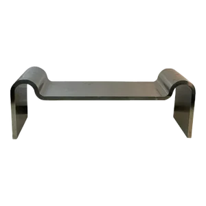 Late 20th Century Modern Sculptural Polished Steel Bench in the Manner of Karl Springer