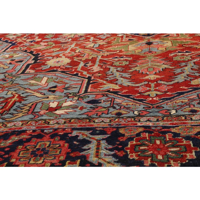 Late 19th Century Late 19th Century Persian Heriz Rug, 11'10 X 15'00 For Sale - Image 5 of 10