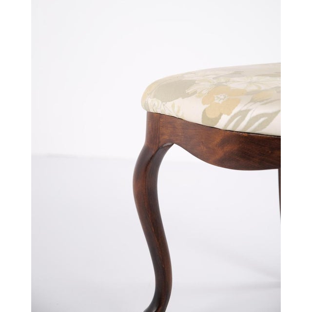 Rococo Style Salon Dining Chairs in Mahogany and Light Floral Fabric, Set of 4 For Sale - Image 10 of 15